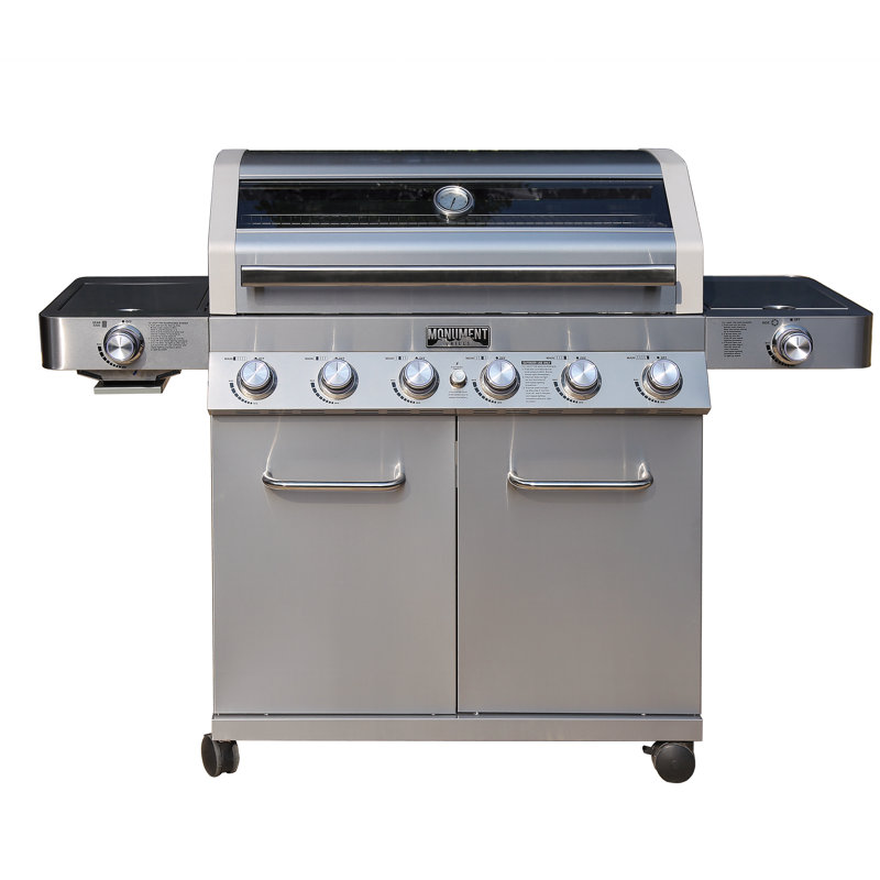 Monument Grills 6Burner BuiltIn Liquid Propane Gas Grill with Side